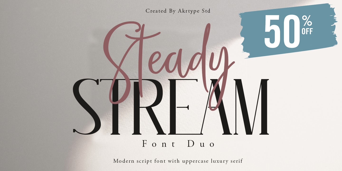 Steady Stream script Font preview
